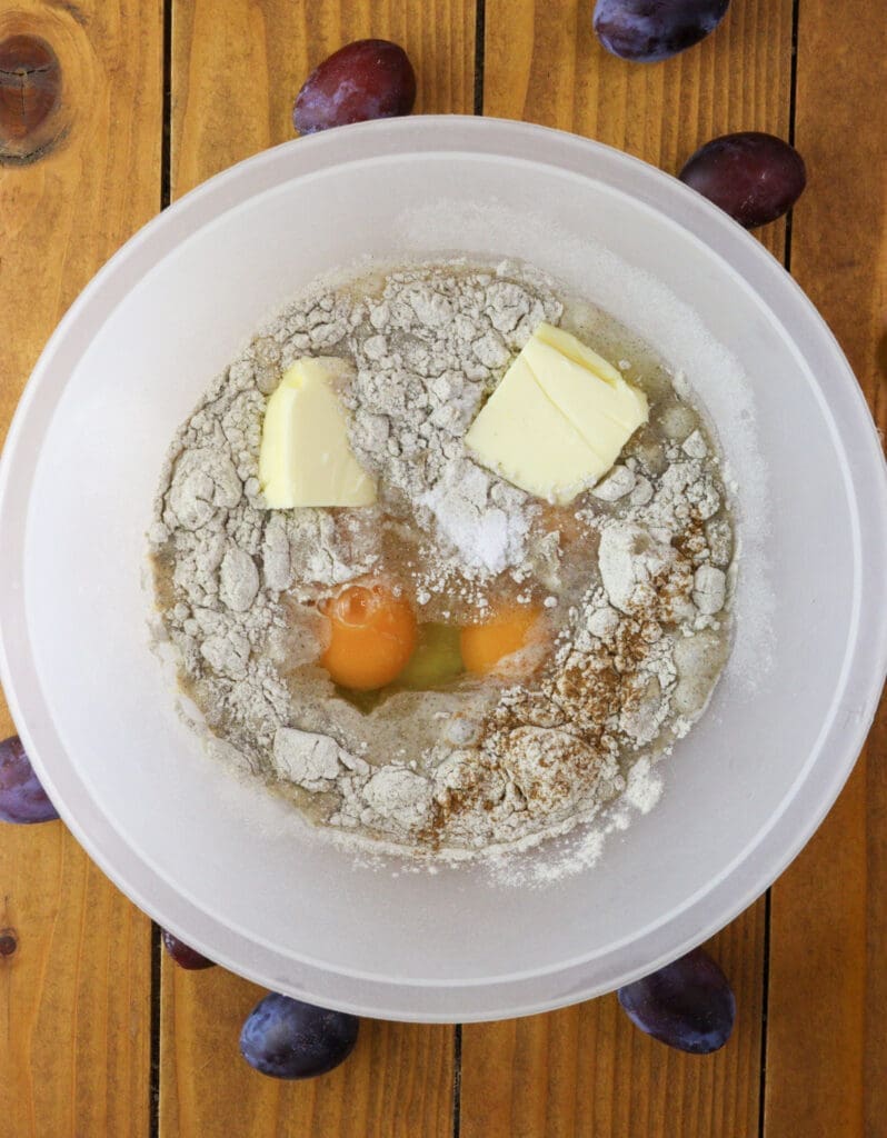 how to make gluten-free clafoutis batter - mixing the ingredients